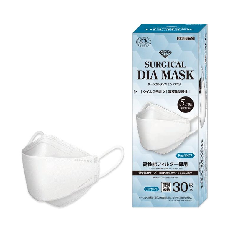 IDK サージカルダイヤモンドマスク SURGICAL DIA MASK 医療用マスク 使い捨て ディスポタイプ 医療用JIS規格クラスⅢ ...