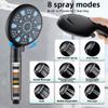 Heemli Shower Head 12" 2-in-1 9-Spray Patterns Wall Mount Dual Square Black