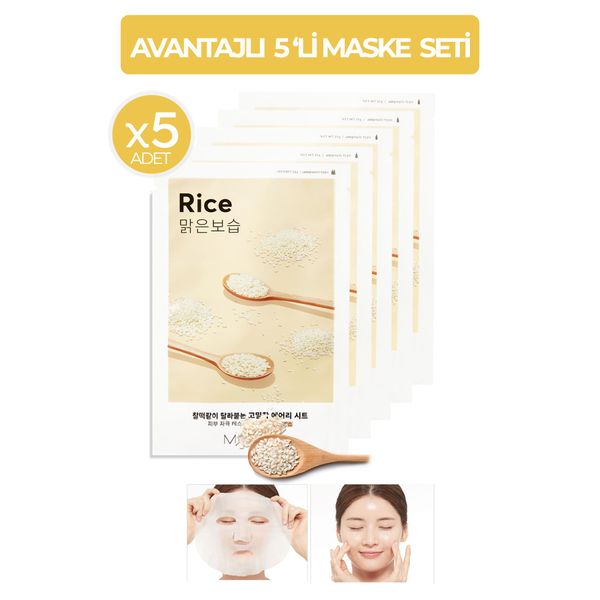 Avantajlı Pirinç Özlü Aydınlatıcı Ve Nemlendirici Yaprak Maske Seti(5x17g)airy Fit Sheet Mask (rice)