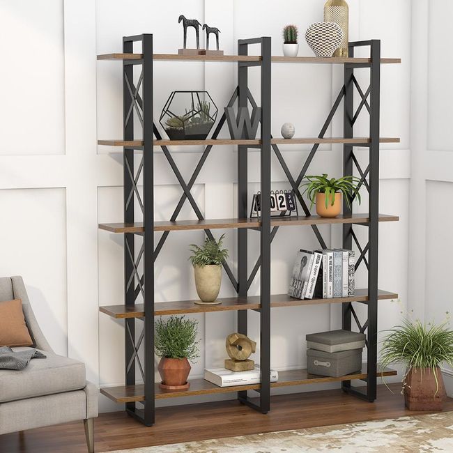 Tribesigns Double Wide 5-Shelf Bookcase