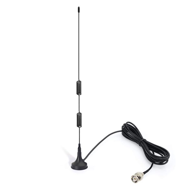 Bingfu VHF UHF Ham Radio Police Scanner Antenna Amateur Radio Mobile Radio Scanner Antenna Magnetic Base BNC Male Antenna Compatible with Uniden Bearcat Whistler Radio Shack Police Scanner Ham Radio