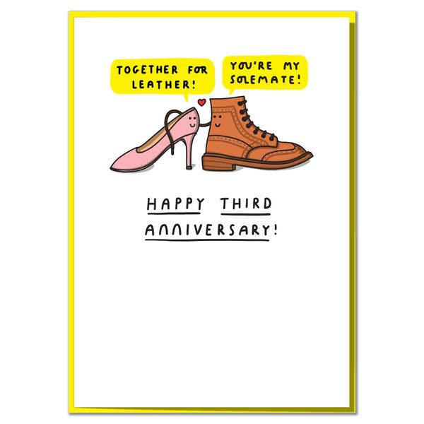 Together for Leather! Funny Third Anniversary Card