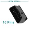 ACROPIX Adapter Socket OBD 2 Connector 16 Pin Male with Shell Kit Universal Black 1 pcs