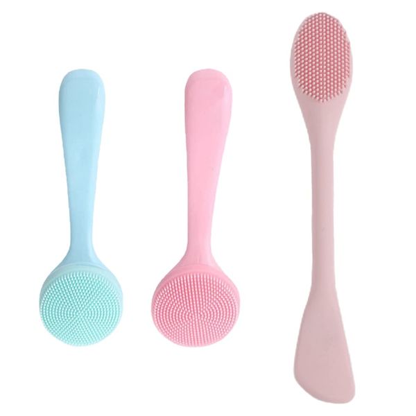 3 Piece Set Silicone Face Mask Brush Soft Facial Cleansing Brush Durable Manual Facial Cleansing Brush for Removing Facial Dirt and Dead Skin Deep Cleansing