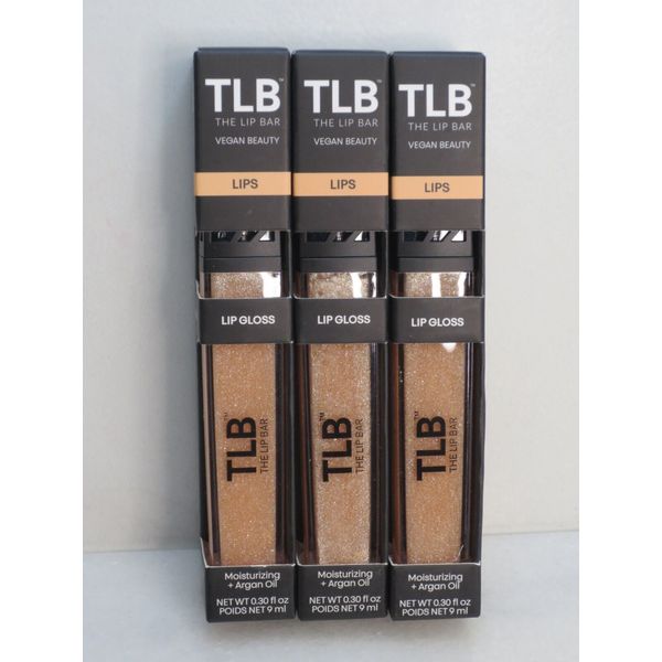 TLB THE LIP BAR LIP GLOSS MOISTURIZING + ARGAN OIL TROPHY WIFE 0.30 OZ LOT OF 3