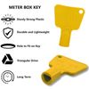 SUL Meter Box Key - Triangle Key - Electric Meter Key - Gas Meter Key - Plastic Utility Key - Meter Cupboard Key - Triangle Socket Spanner Key - 25 Pack – Yellow
