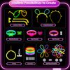 326Pcs Glow Sticks Bulk Party Supplies, 150 Glowsticks for Kids/Adults Festival with 176 Connectors, Glow In Dark Party Supplies for Earring Glasses Bracelet Necklace, 12 Hours Non Stop Glow All Night