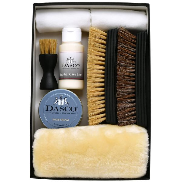 DASCO Shoes Authentic British Traditional Quality, 1 Color, Shiny Special Glove Set, Single DX (PA-DNN), Shoe Polish Set, Shoe Care, Leather Shoes, Maintenance, Horse Hair Brush, Pig Hair Brush, Easy Care, For Beginners, neutral