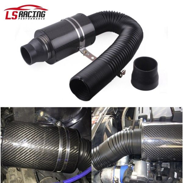 Universal Cold Feed Induction Kit Carbon Fiber Air Intake Filter Hose Tool