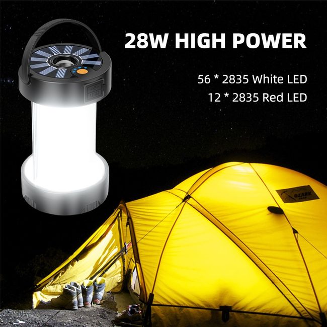 18650 Lantern Newest Camping Light Solar Outdoor USB Charging tent Lamp  Portable Night Emergency Bulb Flashlight for Camping