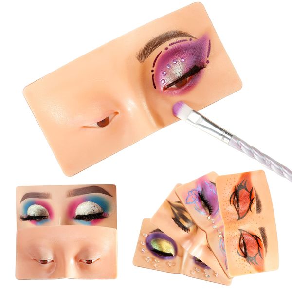 1 Pcs 2022 Neues realistisches 5D-Make-up-Übungs-Gesichtsbrett für die Ausbildung zum Maskenbildner,Makeup Practice Face Board,Skin-Make-up-Übungspad,Wiederverwendbares Make-up-Übungsbrett aus Silikon