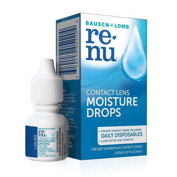 renu Lubricating and Rewetting Drops for Contact Lenses, 8 mL, Packaging May Vary