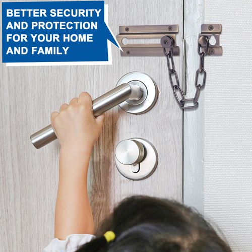INBOF 2 Pack Door Chain Lock Bronze Green, Premium Door Chain Lock, Thickened Door Lock Chain with 12 Screws, Stainless Steel Chain Locks for Inside Door