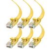 Cat6 Ethernet Cable 20ft, 6-Pack Yellow - Flat High-Speed Network Cables for Gaming, Streaming, Router, Modem, PC, PS5, Xbox - Durable & Space-Saving Design