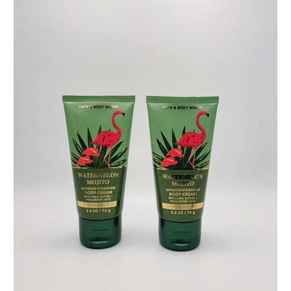 Bath & Body Works Watermelon Mojito Travel Size Body Cream 2.5 oz New Set of 2