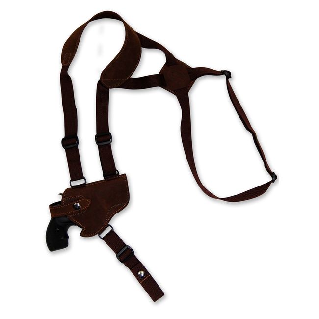 Barsony Brown Leather Cross Harness Shoulder Holster for Ruger SP101 Right Right