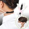 Hawkeye Iyarakusu [One Size Fits Most/Clear] Made in Japan Mask Aids with Adjustment Parts to Reduce Mask Pain, Mask Cord, Painless, Fish Clip Type