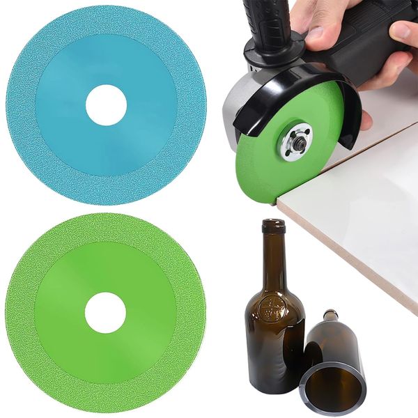 Glass Cutting Grinder, Diamond Disc, Glass Cutting Grinder, Glass Cutter, Diamond Cutter Sander, Blade 3.9 x 0.8 inches (100 x 20 mm), 2 Pieces, Sharp, Glass Cutter, For Glass, Ceramic, Glass Bottles,