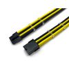 8 Pin PCIE GPU Sleeved Extension Cable 30cm + 2 Cable Combs - Shakmods (Yellow & Black)