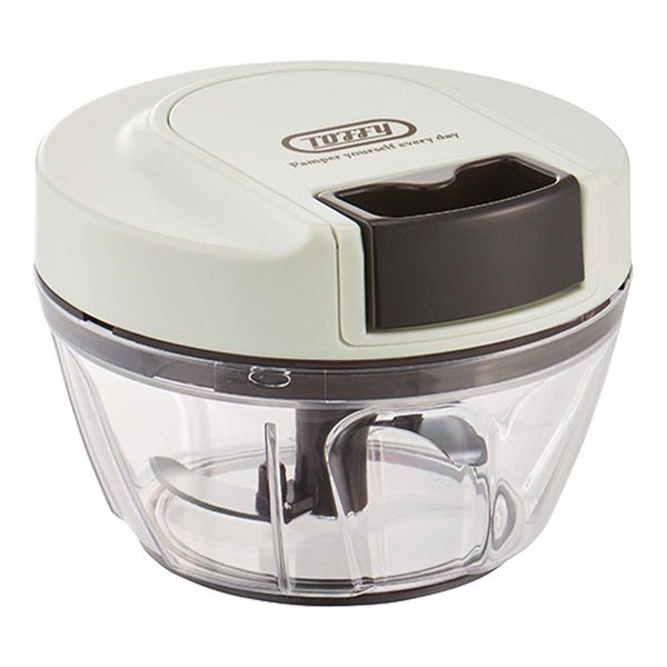 Bon Furnishings Food Processor No Power Required Mini Manual Chopper Cutter Ash White