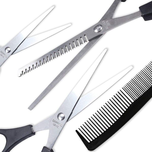 PET GROOMING SCISSORS & COMB Stainless Steel Fur Hair Trimming Thinning Dog Cat