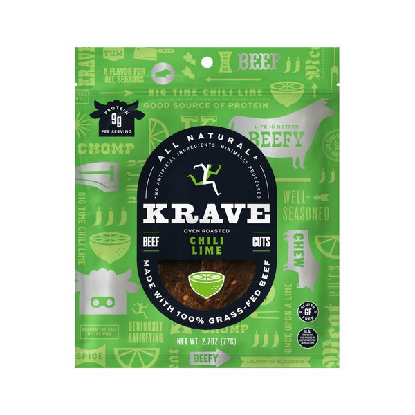 Krave Chili Lime Gourmet Beef Cut, 2.7 ounce -- 8 per case.