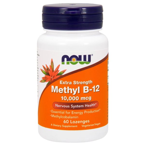 NOW Foods Methyl B-12, 10,000 mcg, 60 Lozenges