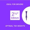 ECADDIE Purple 59mm Plastic Castle Golf Tees (100 Pack)