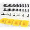 WallPeg 43 Kit -Peg Hooks & Plastic Bins - Organize Tools Crafts Garage & More