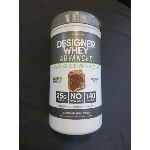 Designer Protein Whey Advanced Chocolate Fudge 1.85 lbs 22 Servings OPENED @9