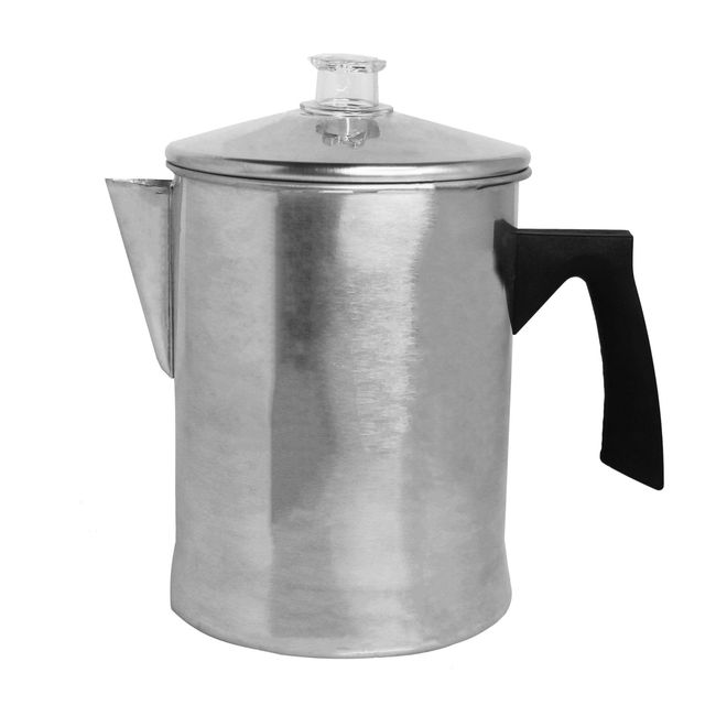 Mirro 9 cup Aluminum Coffee Percolator for indoor and outdoor, Camping Use, Silver (MIR-50021)