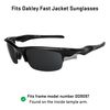 Revant Replacement Lenses Compatible With Oakley Fast Jacket, Polarized, Black Chrome MirrorShield