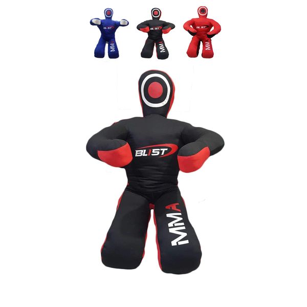 MMA Dummy Judo Grappling Dummy Punching Bag Brazilian BJJ JIU Jitsu Sitting Position Dummy Wrestling Martial Arts Boxing Karate Training Dummy (UNFILLED) (Black Canvas, 177,8 cm (70 Zoll))