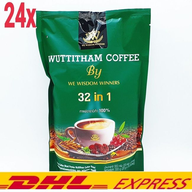 24x WUTTITHAM COFFEE 32 in 1 Coffee Health. Herbs Mixed Manage Weight Control