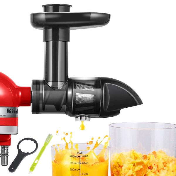 AMZCHEF Entsafter Aufsatz für Standmixer, Slow Juicer Zitrussaftpresse Zubehör, Kau-Entsafter-Aufsatz, Gemüse und Obst