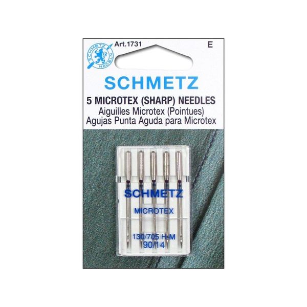 SCHMETZ Microtex (Sharp) (130/705 H-M) Sewing Machine Needles - Carded - Size 90/14