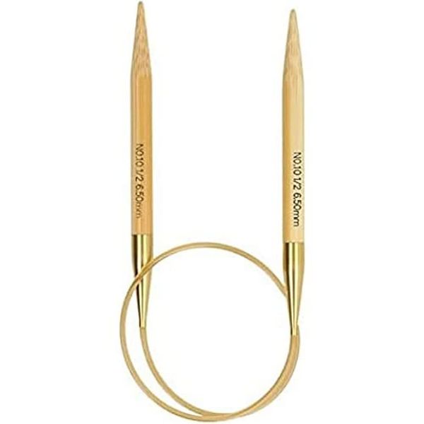 Tulip Knitting Needles, Bamboo, Beige, 40 cm x 6.5 mm