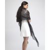 Basic Sense Sheer Shimmer Iridescent Shawl Wrap (100 x 21.5), Black