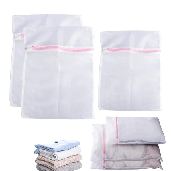 3PCS Mesh Laundry Bags Laundry Bags for Washing Machine Reuse Durable Washing Bag for Washing Machine Jeans Lingerie Socks Sweaters Coats