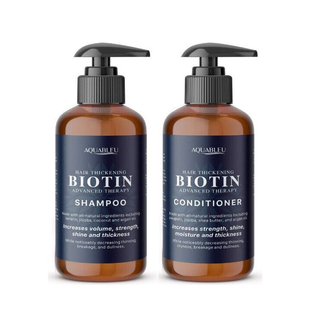 AQUABLEU Hair Thickening Biotin Shampoo and Conditioner Set (16 oz. x 2)