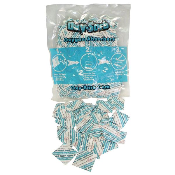 Oxy-Sorb 100cc Oxygen Absorber Packets, 100 Pack - Long Term Food Storage Freshness Protection