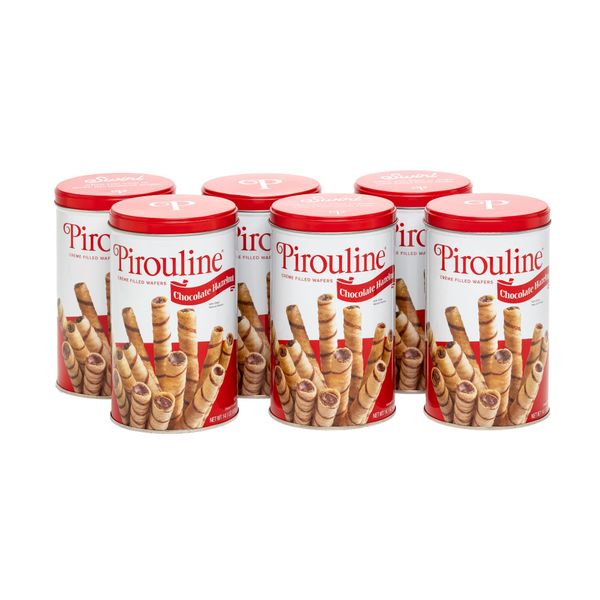 Pirouline Rolled Wafers – Chocolate Hazelnut – Rolled Wafer Sticks, Crème Filled Wafers, Rolled Cookies for Coffee, Tea, Ice Cream, Snacks, Parties, Gifts, and More – 14.1oz Tin 6pk
