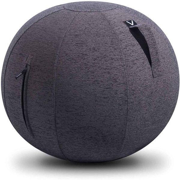 Vivora Balance Ball, Seating Ball, Luno, Chenille, Luxury, Charcoal Gray, Stylish, Chair