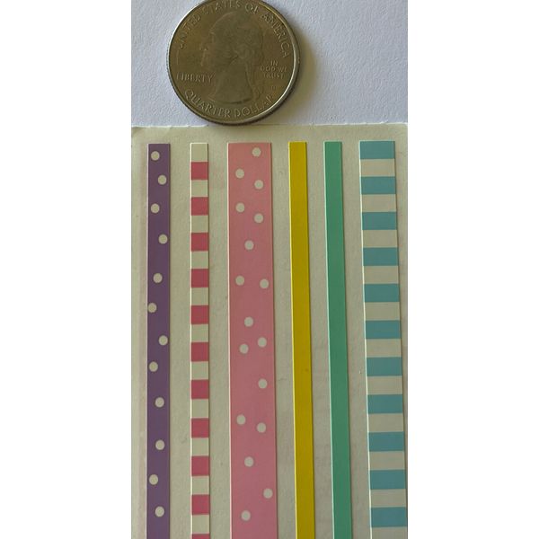 PASTEL Design Line Border Stickers (6pc)Mrs.Grossman's•Stripes •Borders•Dots•