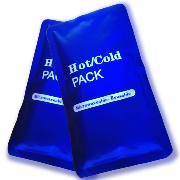 Gel Cold or Hot Pack (2 Pack) for Injuries Pain Relief, Microwaveable Reusable Flexible Hot Pack Cold Pack Compress for Muscle Aches, Injury, Sciatica, Neck, Wrist, Back Pain, Cramps by TradeProvider®