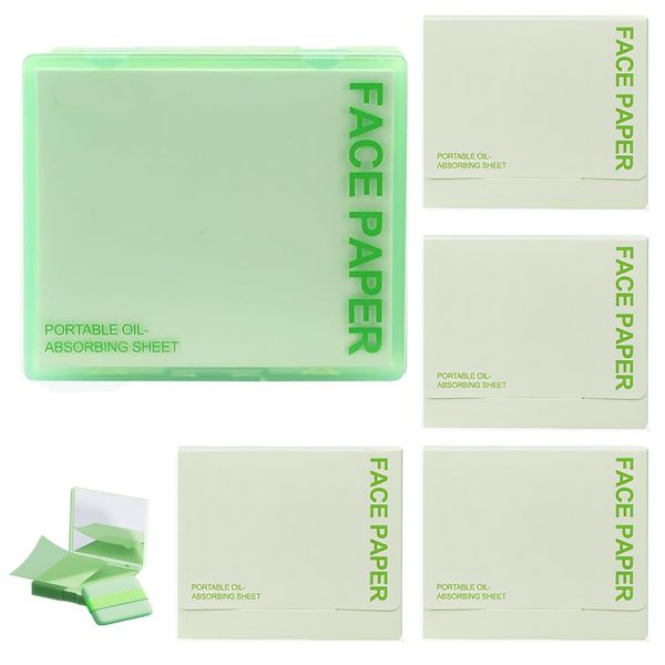 500 PCS Oil Blotting Sheets for Face, Blotting Paper for Oily Skin, Green Tea Face Blotting Paper, Oil Absorbing Sheets, Cosmetic Blotting Paper, Portable Face Oil Control Sheets