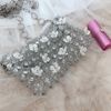 Handmade Beaded Bag Cute Summer White Flowers Beaded Bag