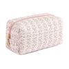 Thoquene Floral Quilted Cosmetic Bag Make Up Bag, pink, Fashion