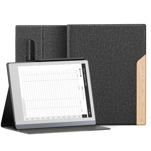 Ayotu Case for Remarkable 2 Paper Tablet 10.3" 2020 Released, Fabric Folio Cover with Pen Pocket, Stable Stand Design, Black & Light Cork (Exclusive Templates Provided)