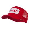 NASA Logo Embroidered Patched Mesh Back Cap - Red OSFM